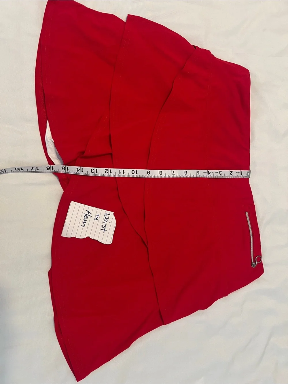 GG Blue SzXL Ruffle Tier Athletic Skort in Bright Red 2 Zipper Pockets Like New